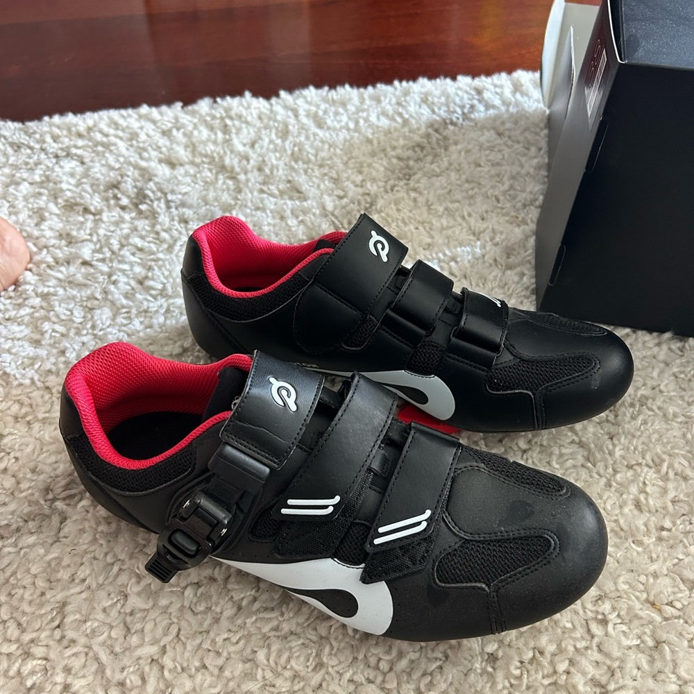 Peloton Black and Red Performance Cycling Shoes